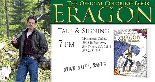 Christopher Paolini Coloring Book Tour - San Diego, #ColorEragon, meet Christopher