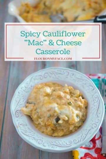 Spicy Cauliflower Mac and Cheese Casserole recipe via flouronmyface.com
