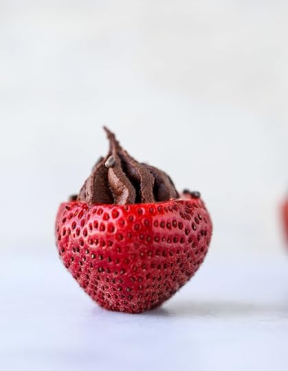 coconut chocolate mousse filled strawberries I howsweeteats.com