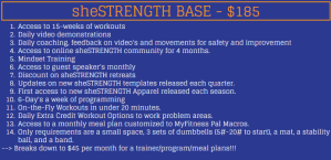 sheStrength BASE is a fifteen week template in five week increments
