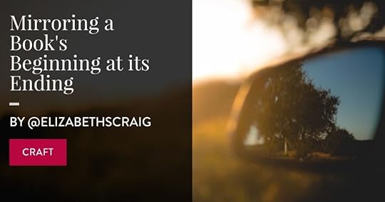 A car's rear view mirror is shown as the driver drives into a sunset. The post's title, 