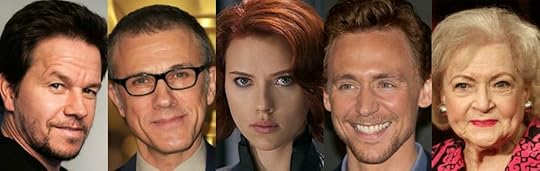 Mark Wahlberg, Christoph Waltz, Scarlett Johansson, TomHiddleston and Betty White