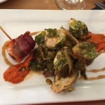 Brussels Sprouts and Bacon-Wrapped Dates