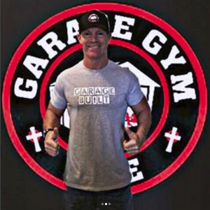 Jiu jitsu purple belt Dave Atkins wearing a t shirt from garagegymlife.net