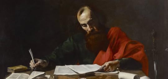 Depiction of Paul writing his letters.