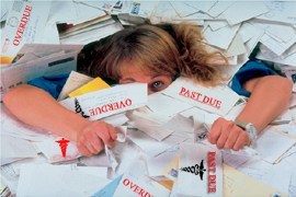 Image result for buried under bills