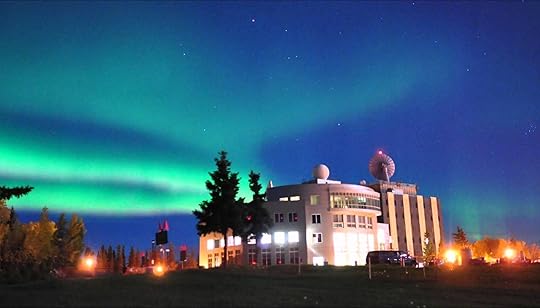Aurora appears over the University of Alaska, Fairbanks. Courtesy of Taro Nakai.