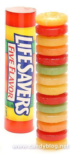 lifesavers, the old fashioned candy - when they had the white pineapple flavored ones!! Mmmm!!!! Green, yellow, and then orange were my least favorite. So, I guess that means I really only liked the cherry and pineapple!: 