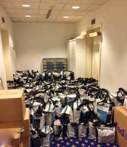 2017 Nebula conference swag bags assembled and awaiting distribution.