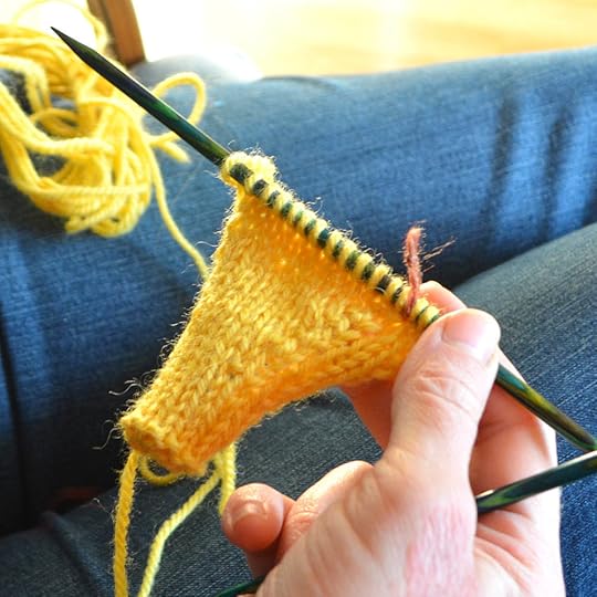 The bottom increase was done from the knit side. The remainder were made on the purl side of the fabric.