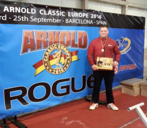 Erik Røen after winning the Arnold Classic Europe in 2016