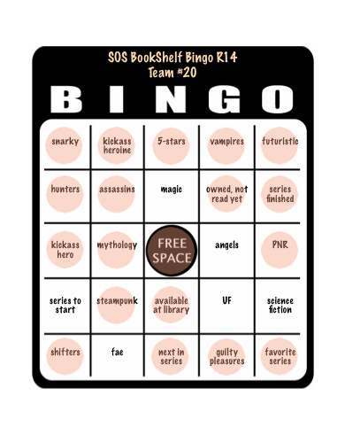 SOS book shelf bingo card