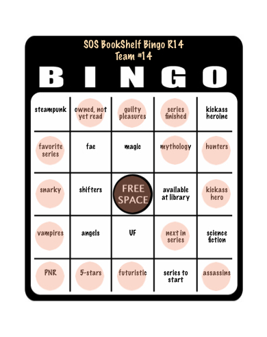 SOS book shelf bingo card