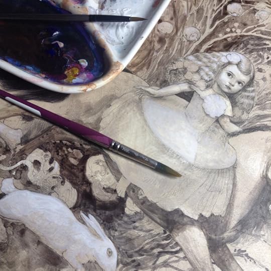 Painting in progress by Kristin Kwan