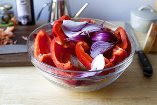 tossed with oil, salt, and pepper