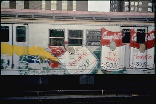 Charlie Ahearn, Fab 5 Freddy’s Campbell’s Soup Can homage to Warhol from the series Scratch Ecstasy, 1980 © the artist and courtesy P.P.O.W