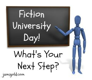 Stick figure at a chalkboard with text: What's Your Next Step?