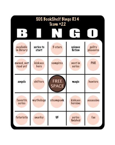 SOS book shelf bingo card