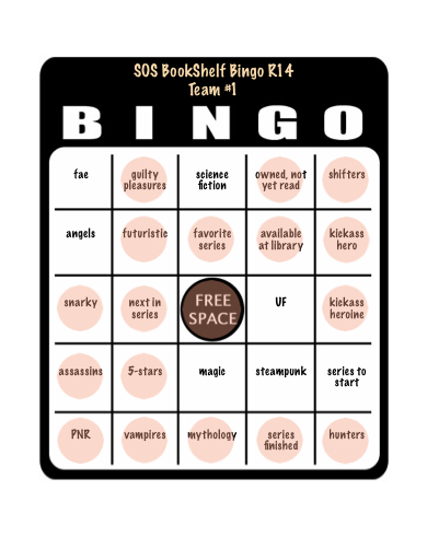 SOS book shelf bingo card