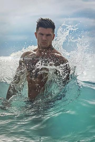 sexy man in the ocean: 
