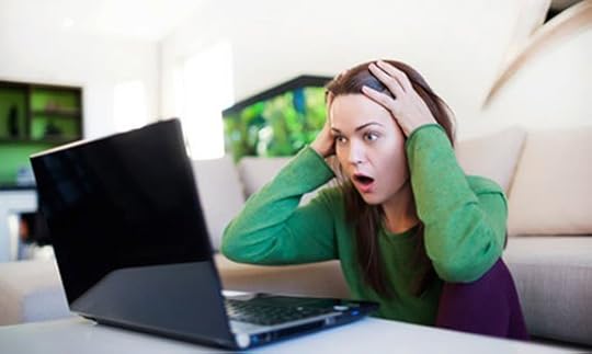 Image result for looking at computer and freaking out