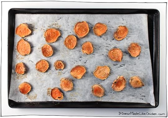 Easy DIY Sweet Potato Dog Chews, just like the store-bought treats but a fraction of the price. Dogs love these and they make a great gift! #itdoesnttastelikechicken