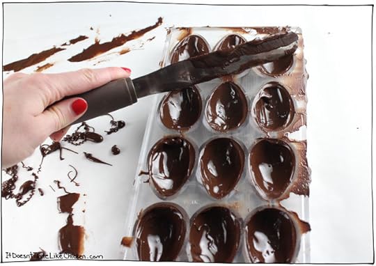 Vegan Chocolate Creme Eggs. The perfect DIY candy recipe for Easter! Just like Cadbury but better. Dairy-free homemade dessert. #itdoesnttastelikechicken