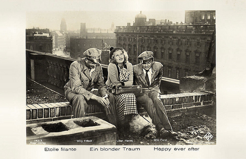 Willy Fritsch, Lilian Harvey and Willi Forst in Ein blonder Traum