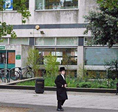 A young man near Stamford Hill Library