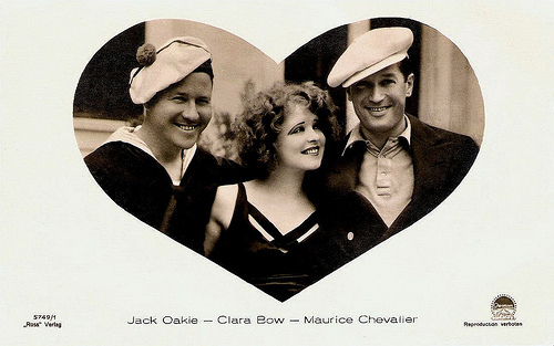 Jack Oakie, Clara Bow and Maurice Chevalier in Paramount on Parade (1930)