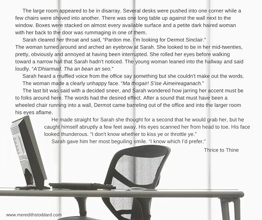 The large room appeared to be in disarray. Several desks were pushed into one corner while a few chairs were shoved into another. There was one long table up against the wall next to the window. Boxes were stacked on.jpg
