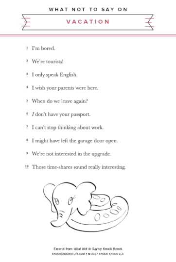 What Not to Say On Vacation - Knock Knock Blog