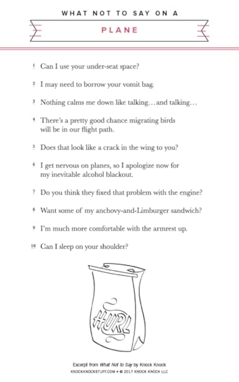 What Not to Say on The Plane - Knock Knock Blog