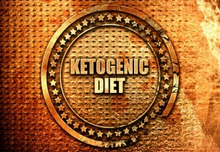 ketogenic diet, 3D rendering, text on metal