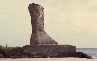 Clay foot of fallen colossus