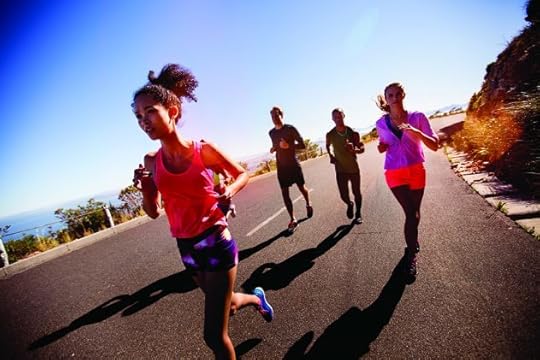Young adult multi-ethnic group of athletes running outdoors