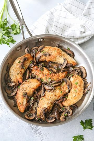 Chicken and Mushrooms in a Garlic White Wine Sauce is a great-tasting, 20-minute dish, perfect for busy weeknights! We like it served with brown rice, pasta, quinoa or farro on the side, or a serve it with roasted veggies and a salad.