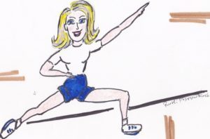 A woman stretching to dance
