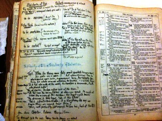 Oswald Chambers' Bible, Wheaton College Special Collections Library, what Bible did Oswald Chambers use? Lecture outlines in the Bible