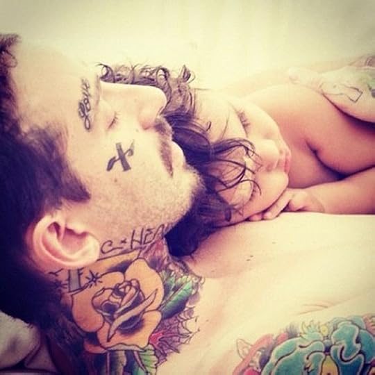 Image result for boy sleeping on daddy's chest