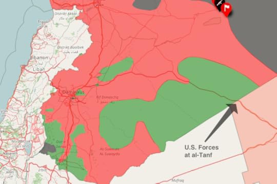 Map showing Syrian army advances to Iraqi border in the war in Eastern Syria.
