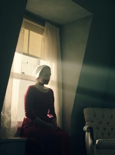 Men Darkly Rule Over Women In Photos From The Handmaid's Tale #refinery29 http://www.refinery29.com/2016/12/131854/the-handmaids-tale-first-photos-hulu#slide-3 Joseph Fiennes as the Commander, the mild-mannered head of the house, prepares himself for a night with a maiden. Likely Offred, who he develops a special relationship with....: 