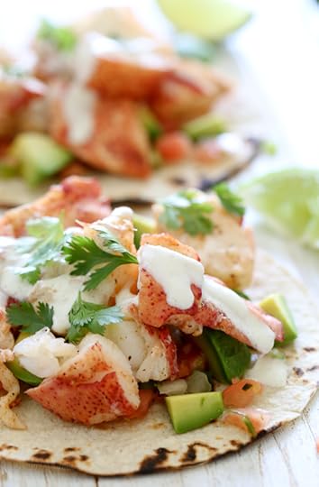 These lobster tacos are made with steamed chunks of lobster meat, avocado and pico de gallo, topped with a spicy poblano crema. If you want to step up your fish taco game, you need these in your life!
