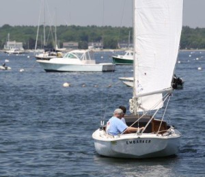 The Embarker takes off for her 50th year. Photo by Jean Perry, The Wanderer, Mattapoisett, Ma.