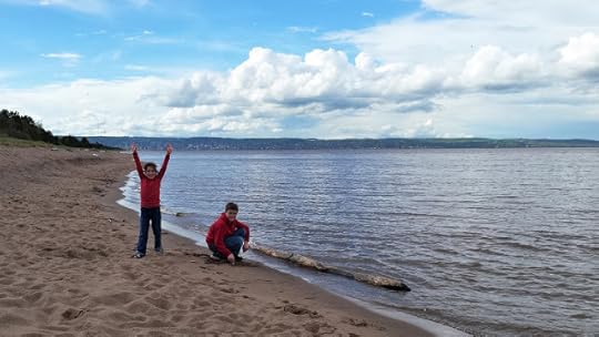 William and Adelaide on the shore of Lake Superior