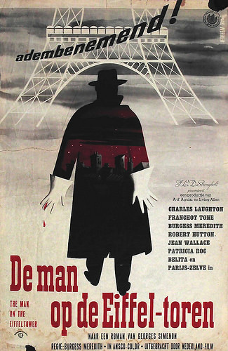 De man op de Eiffel-toren