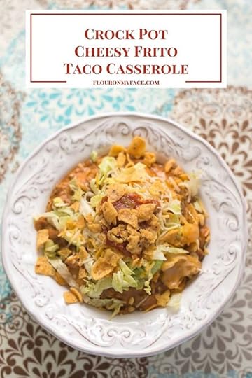 Crock Pot Cheesy Frito Taco Casserole recipe via flouronmyface.com