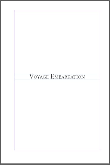 Voyage Embarkation first edition half title page