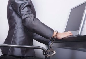 handcuffed to a chair