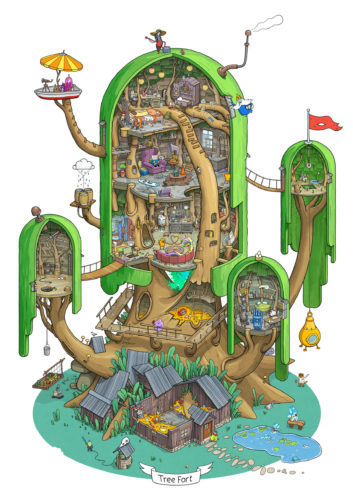 Adventure Time Finn and Jake's House full view